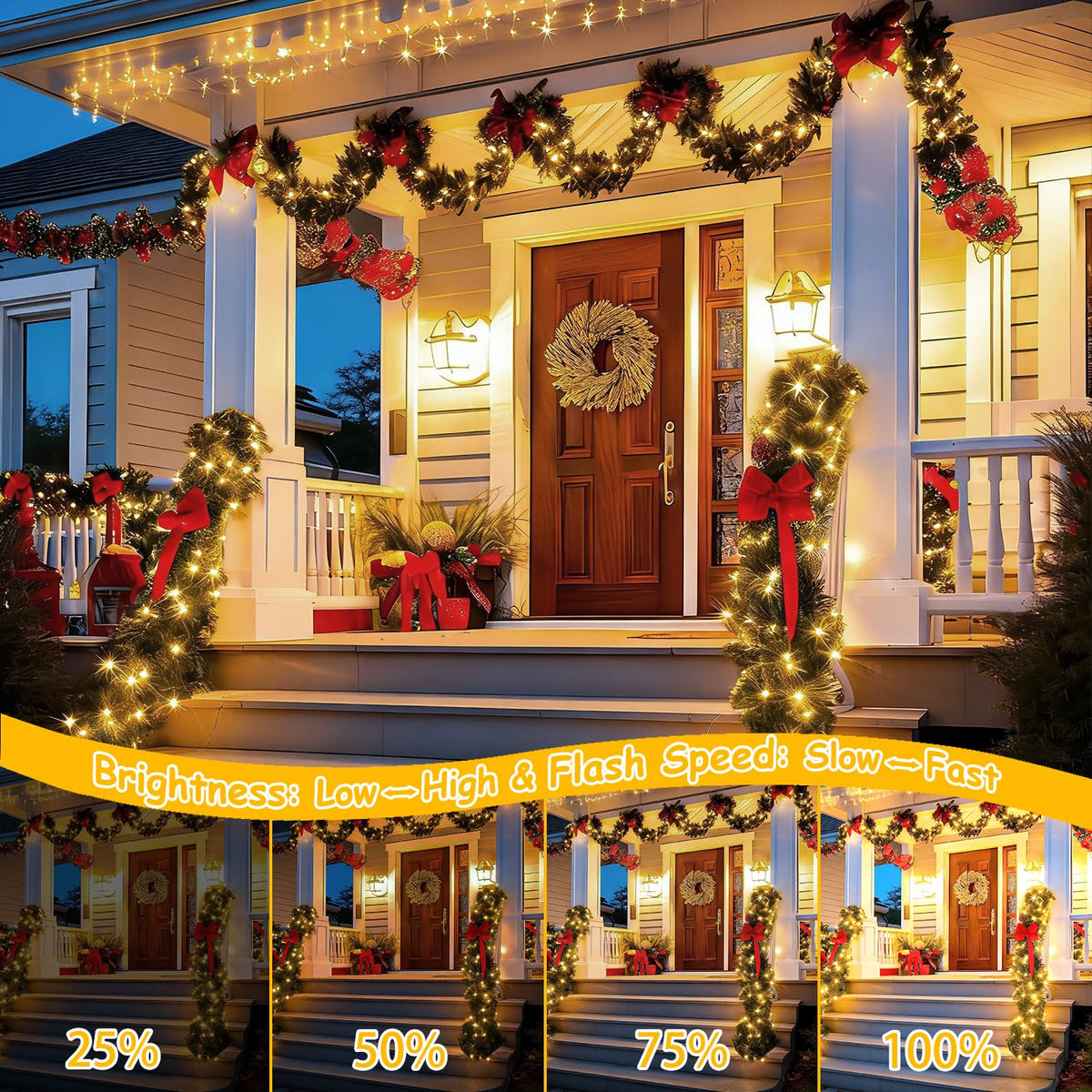 Decute 12 modes string lights for versatile holiday effects.