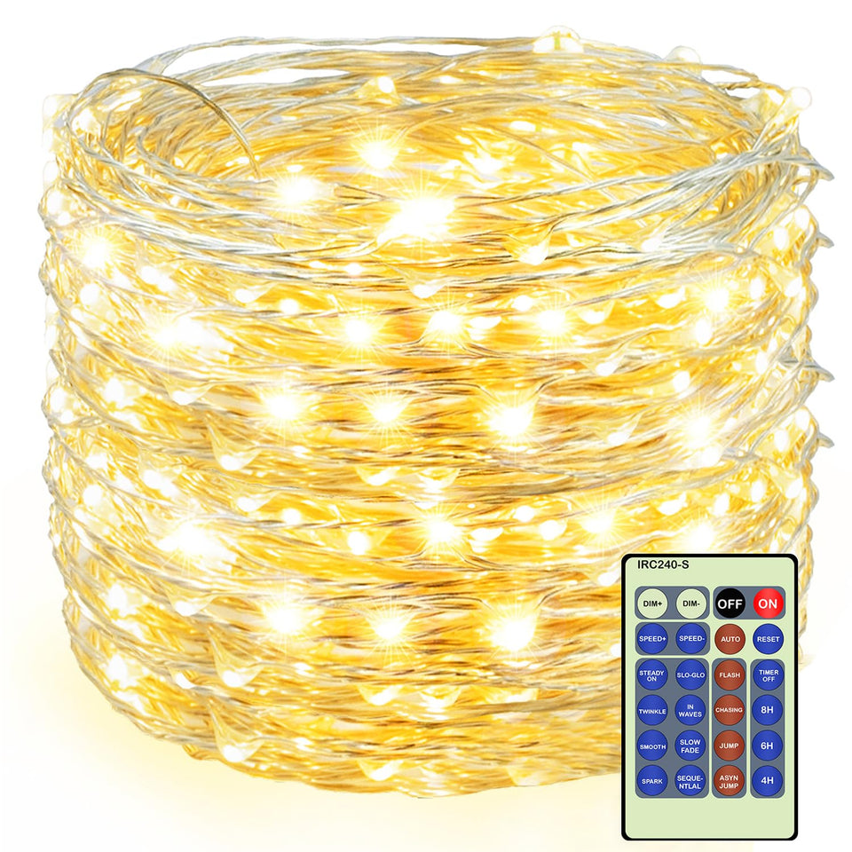 Decute 300LED fairy lights on a 99ft wire for flexible decor.