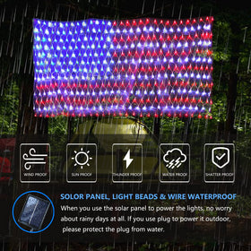 Decute remote-control flag net light with adjustable modes for tailored ambience.