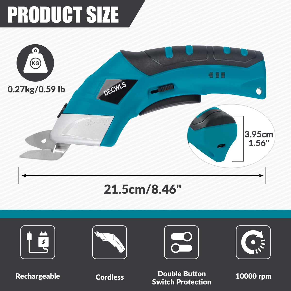 Decwls 4V rechargeable cordless shears deliver smooth multi-material cuts