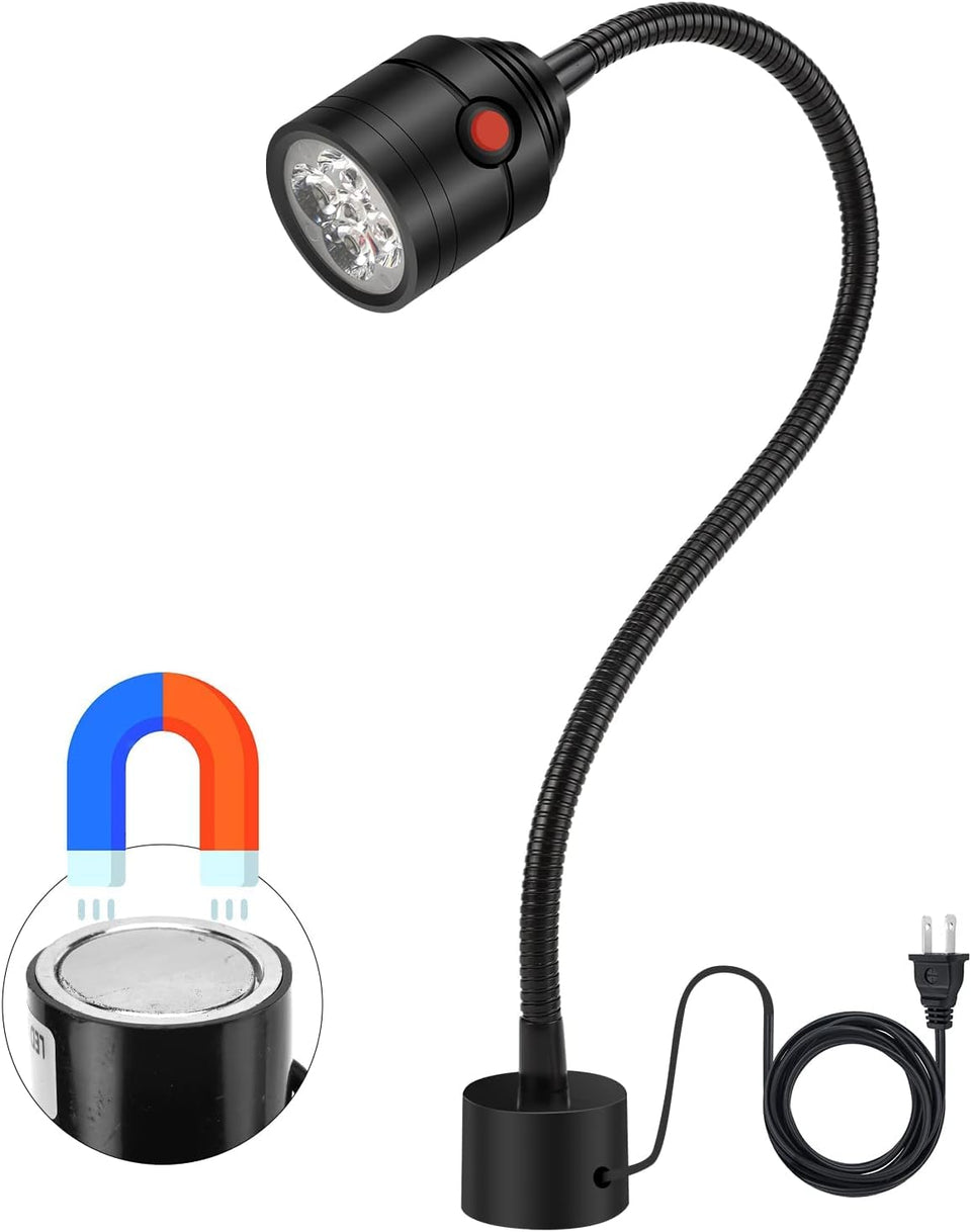 Deeffe magnetic work light base attachment for hands-free metalworking illumination