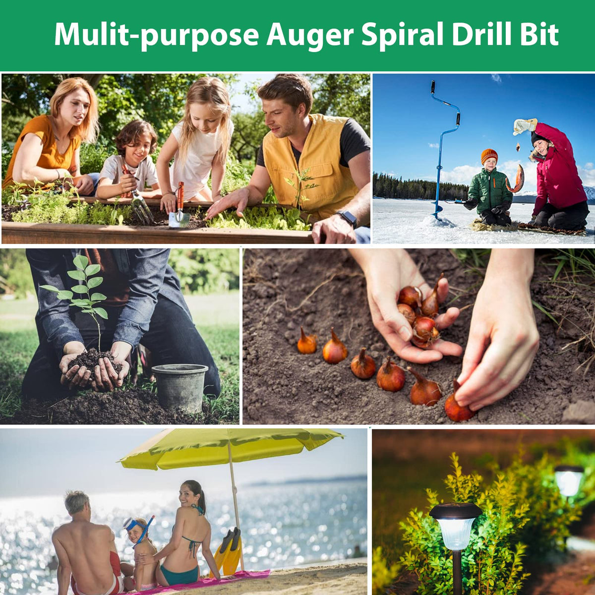 DEEGETEL auger drill bit for post holes in the garden using a standard drill