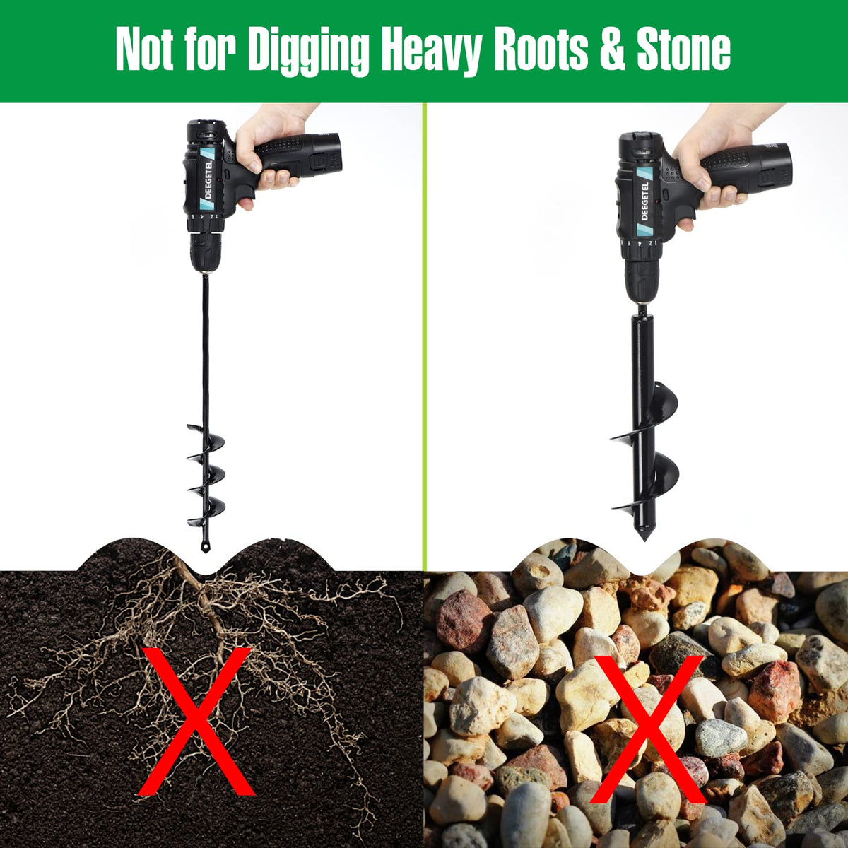 DEEGETEL auger drill bit easy-clean design simplifies soil removal after use