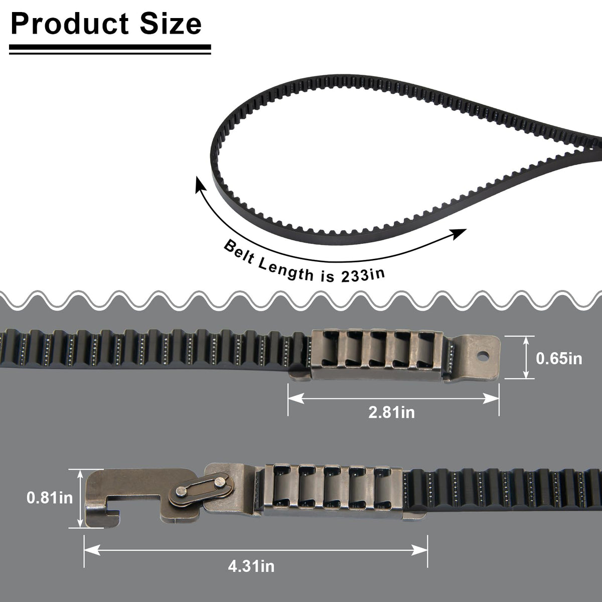 DEEKOOL belt compatible with Chamberlain for quiet operation