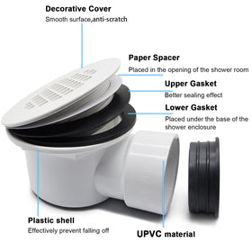 DEEKOOL side outlet drain assembly fits low profile drains and adapters.