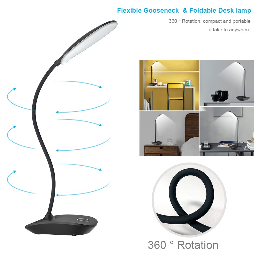 DEEPLITE LED Desk Lamp three brightness levels for reading or work