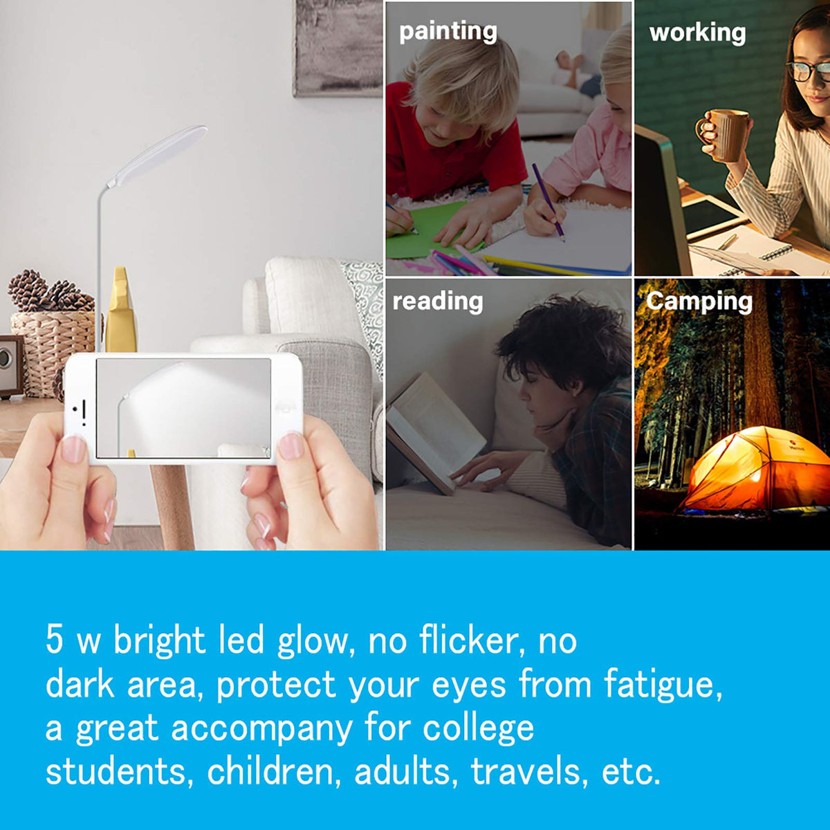 DEEPLITE eye-caring LED reduces glare during study or work