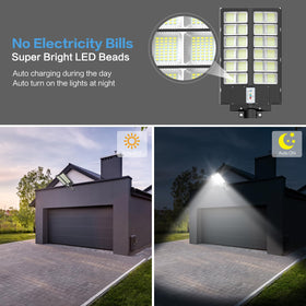 Deepn 8000W solar street light motion detection activates brighter lighting.