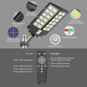 Deepn 8000W solar street light pole-mount ready for outdoor spaces.