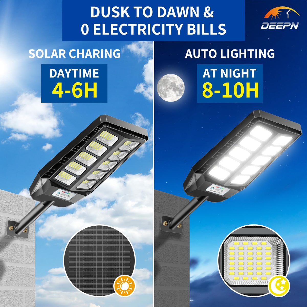 Deepn solar lights outdoor remote control lets you adjust settings from 20 feet