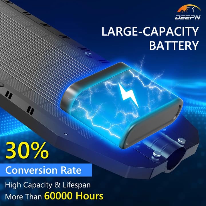 Deepn solar street light battery compartment reveals large capacity for extended operation.