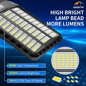 Deepn Solar Street Light motion sensor boosts to full brightness when approached