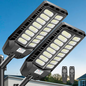 Deepn Solar Street Light wide-angle 3600sqft illumination for large driveways.