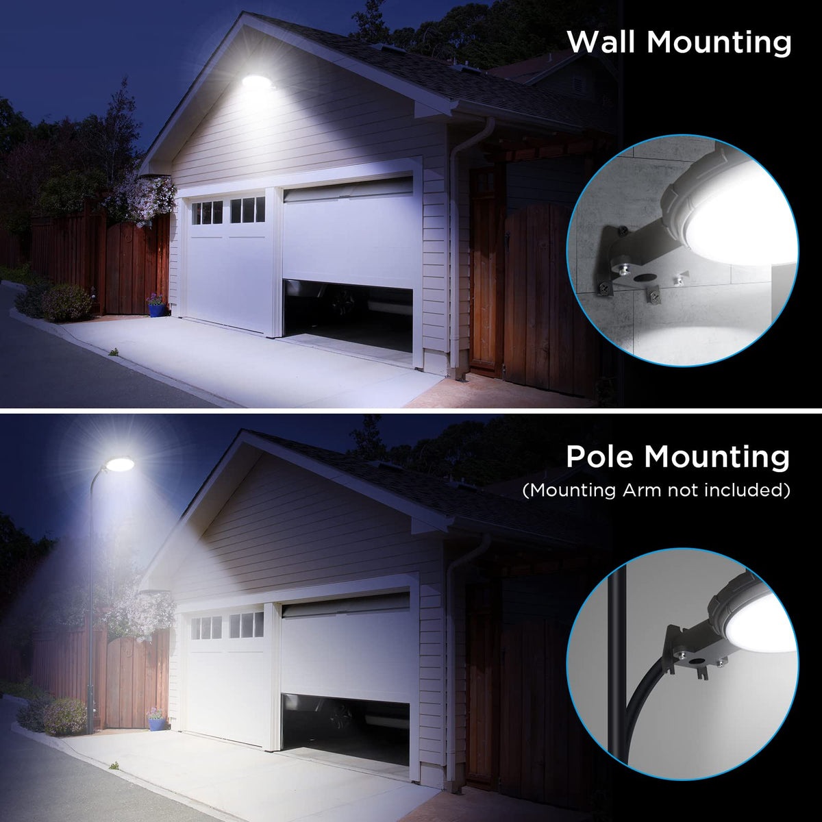 Deerdance LED barn light coverage-82ft provides wide-area lighting for driveways