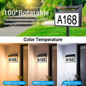 Deerdance address sign with selectable color temperatures for adaptable ambiance