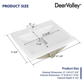 DeerValley ceramic drop-in sink with overflow demonstrates easy installation and reliable drainage.