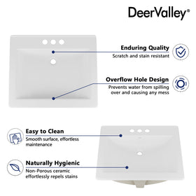 DeerValley clean lines and white finish enhance modern bathroom aesthetics.
