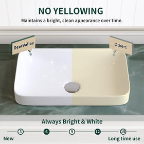 DeerValley vessel sink drain area illustrating pop-up compatibility
