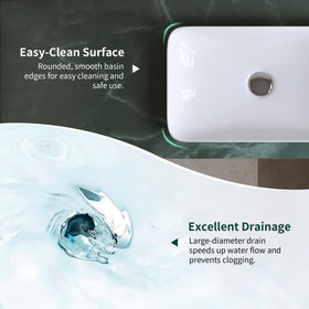 DeerValley vessel sink semi-recessed installation in countertop