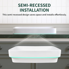 DeerValley vessel sink top view highlights minimalist lines for modern baths