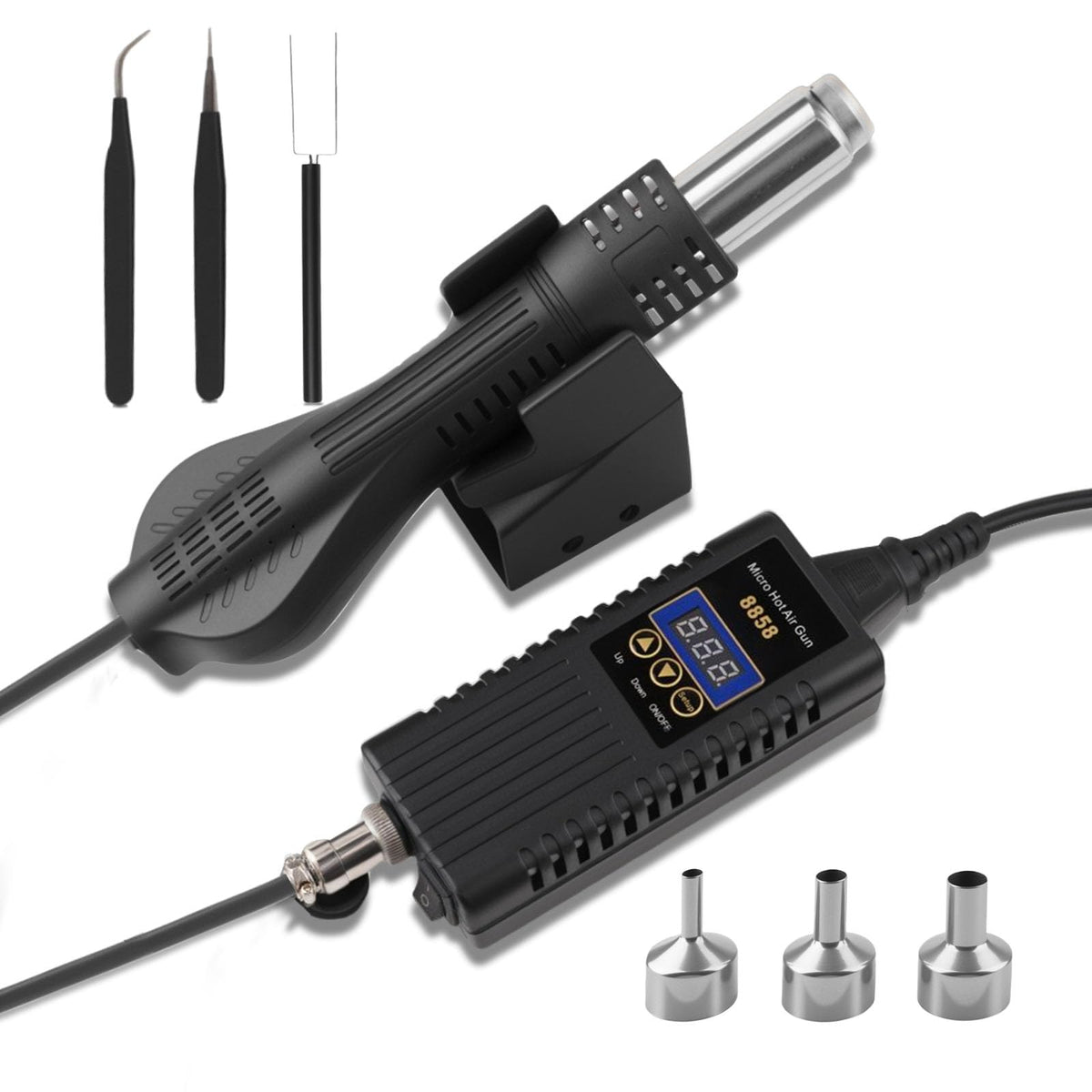 Defabee 8858 digital hot air station assembly for rework and desoldering