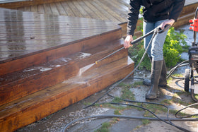 DEFY Deck Restoration Step 1 prepares surfaces before applying new stain