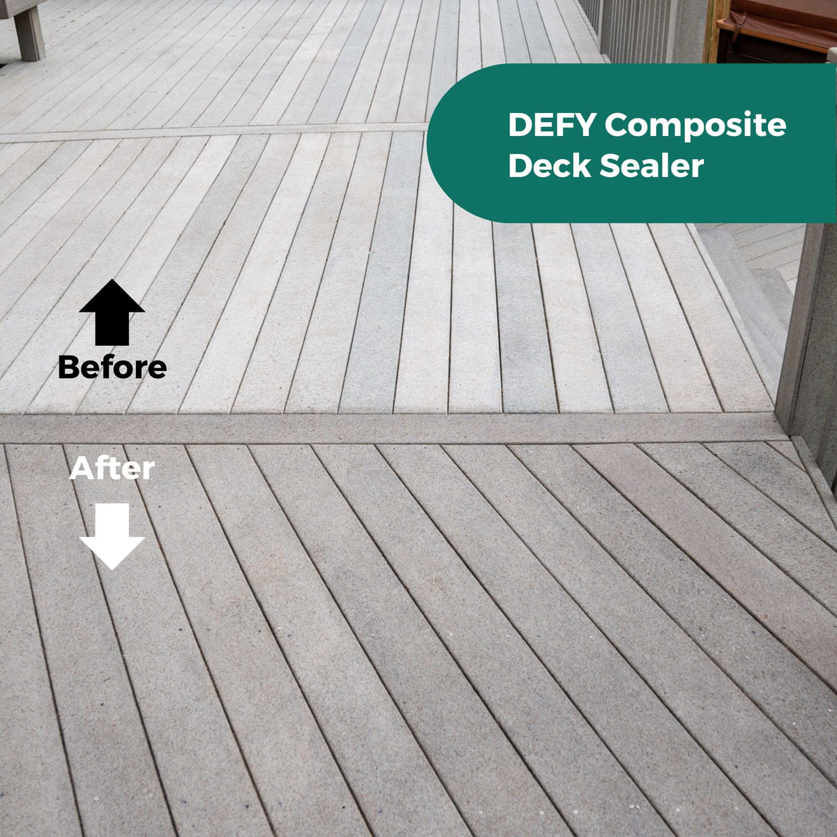 DEFY Extreme deck sealer spray application demonstrates quick even coverage for outdoor surfaces