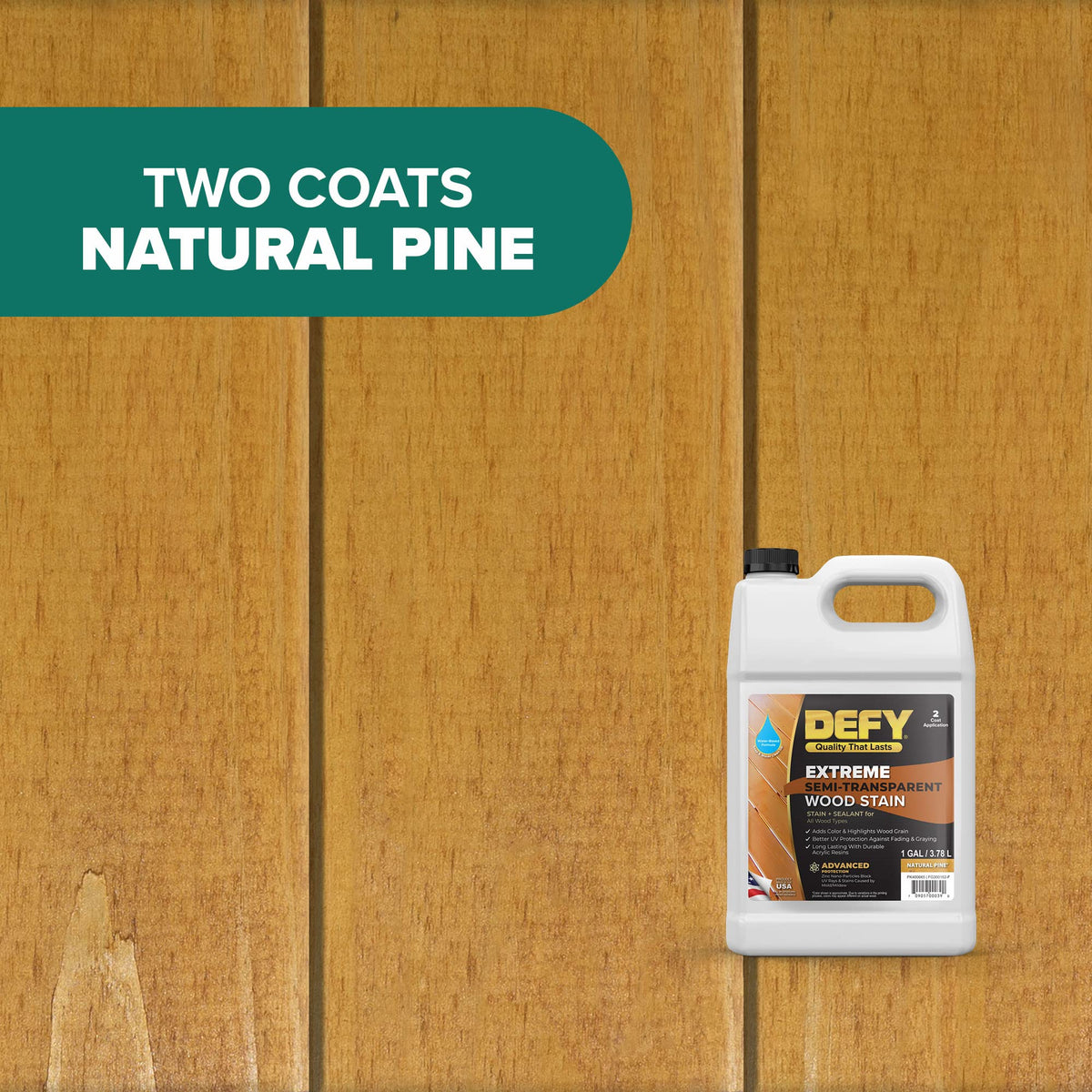 DEFY Extreme on deck boards being brushed for even color