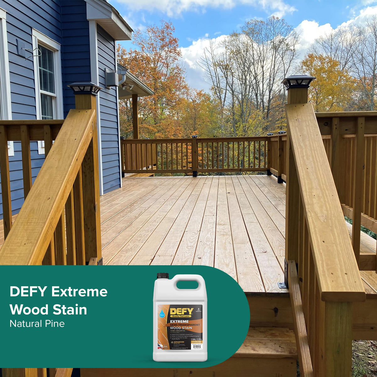 Close-up of natural pine grain sealed by DEFY Extreme