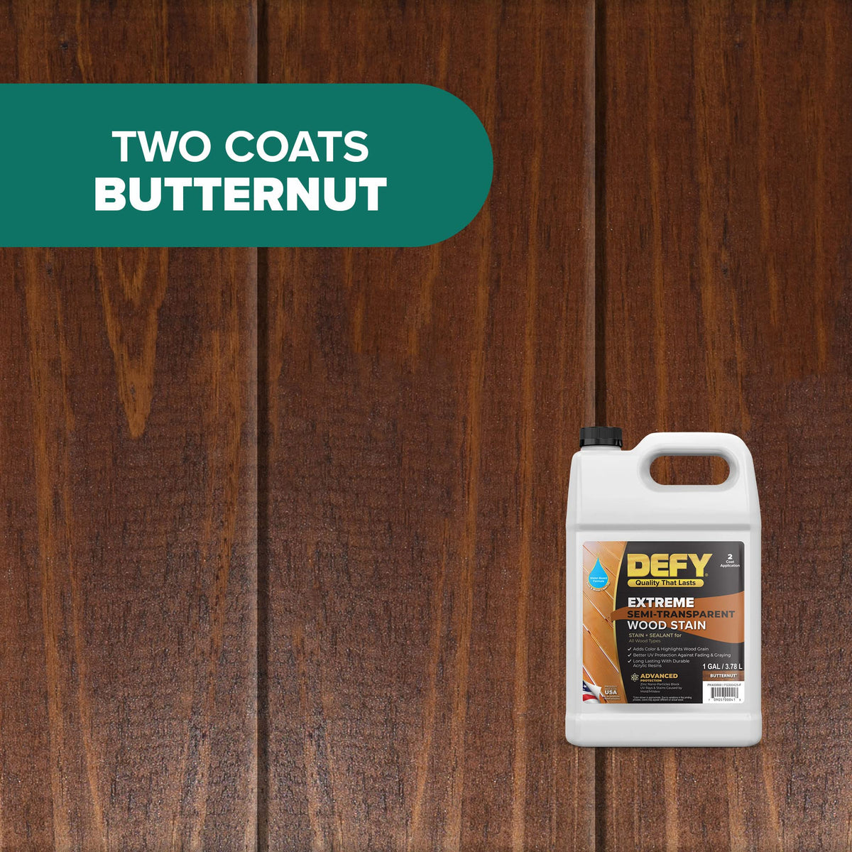 DEFY Extreme Butternut outdoor furniture sealed against moisture.
