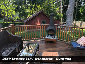 DEFY Extreme Butternut roller-applied finish enhances exterior wood.