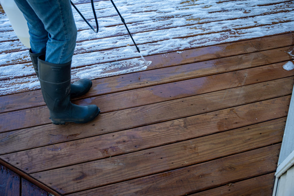DEFY Wood restoration removes dirt and mill glaze to restore wood clarity