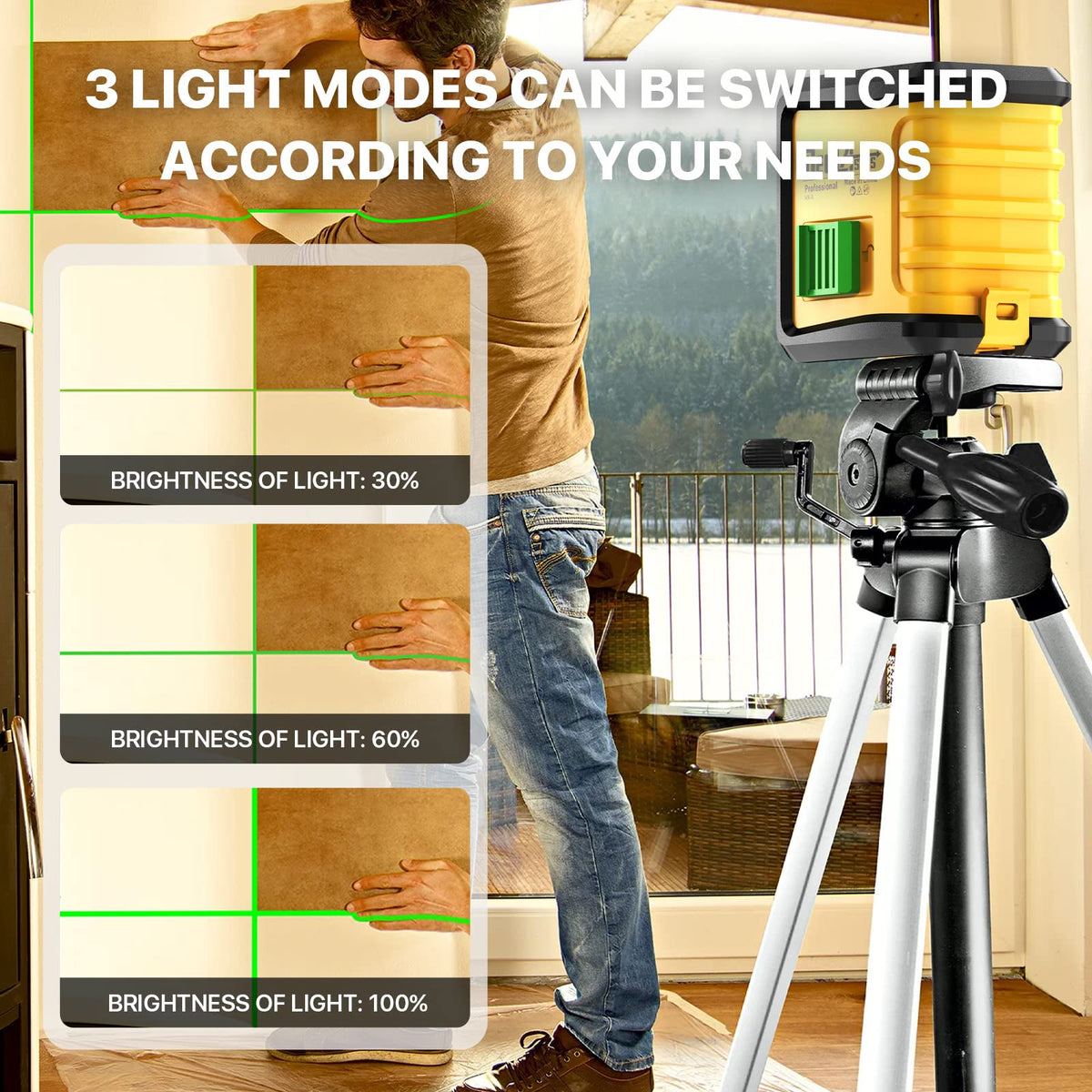 DegLasers brightness-adjust green beams option helps tailor visibility to conditions