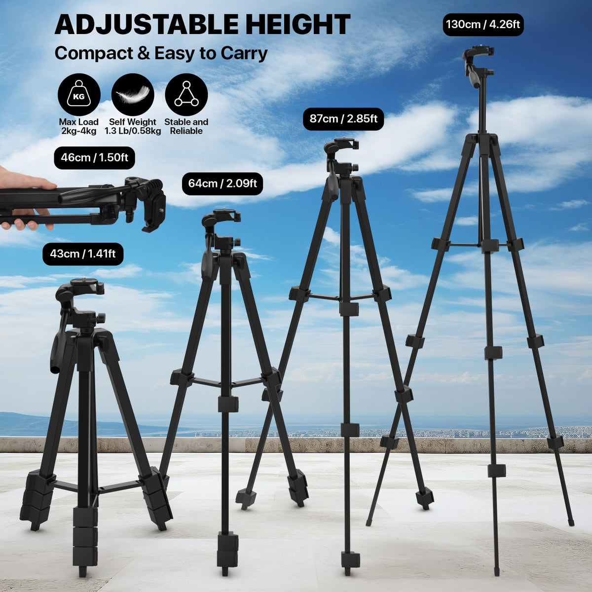DEGLASERS tripod shows 360-degree pan head for precise alignment