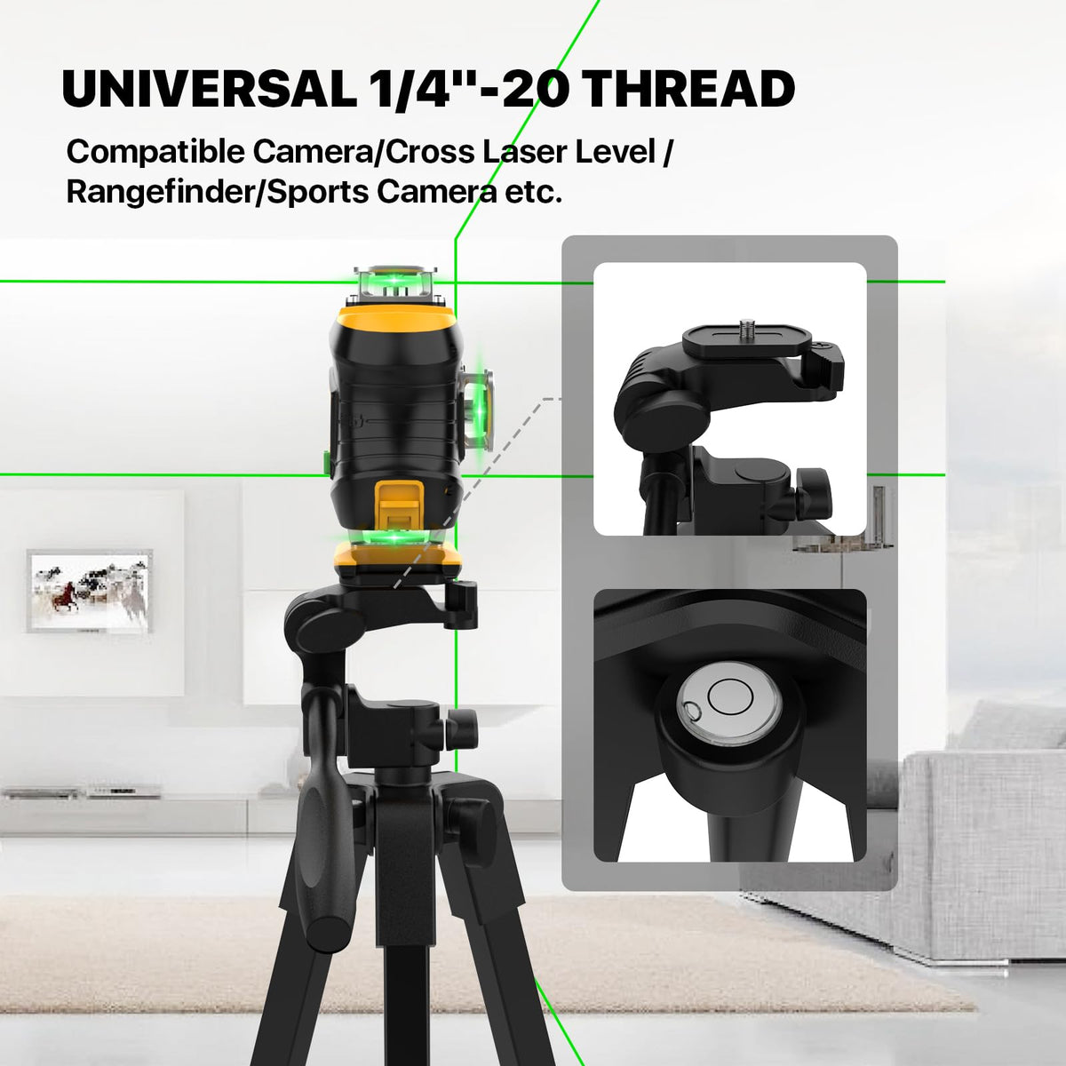 Durable aluminum construction of DEGLASERS tripod for stable measurements