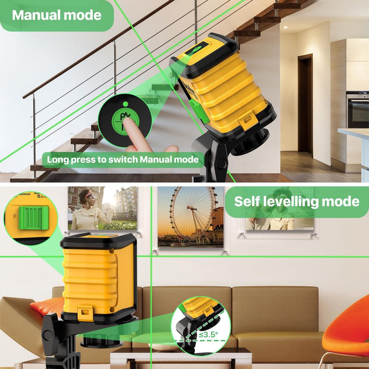 DegLasers pulse mode boosts visibility in bright environments for reliable line projection