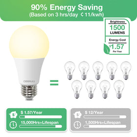 DEGNJU LED bulb delivers 1500 lumens in a kitchen fixture.