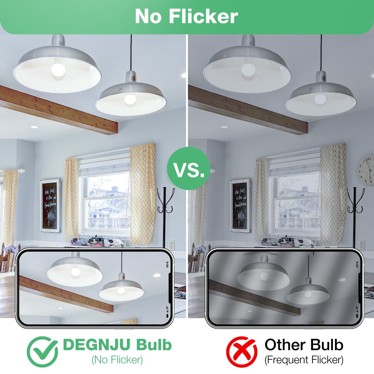DEGNJU LED bulb no flicker for comfortable eyes