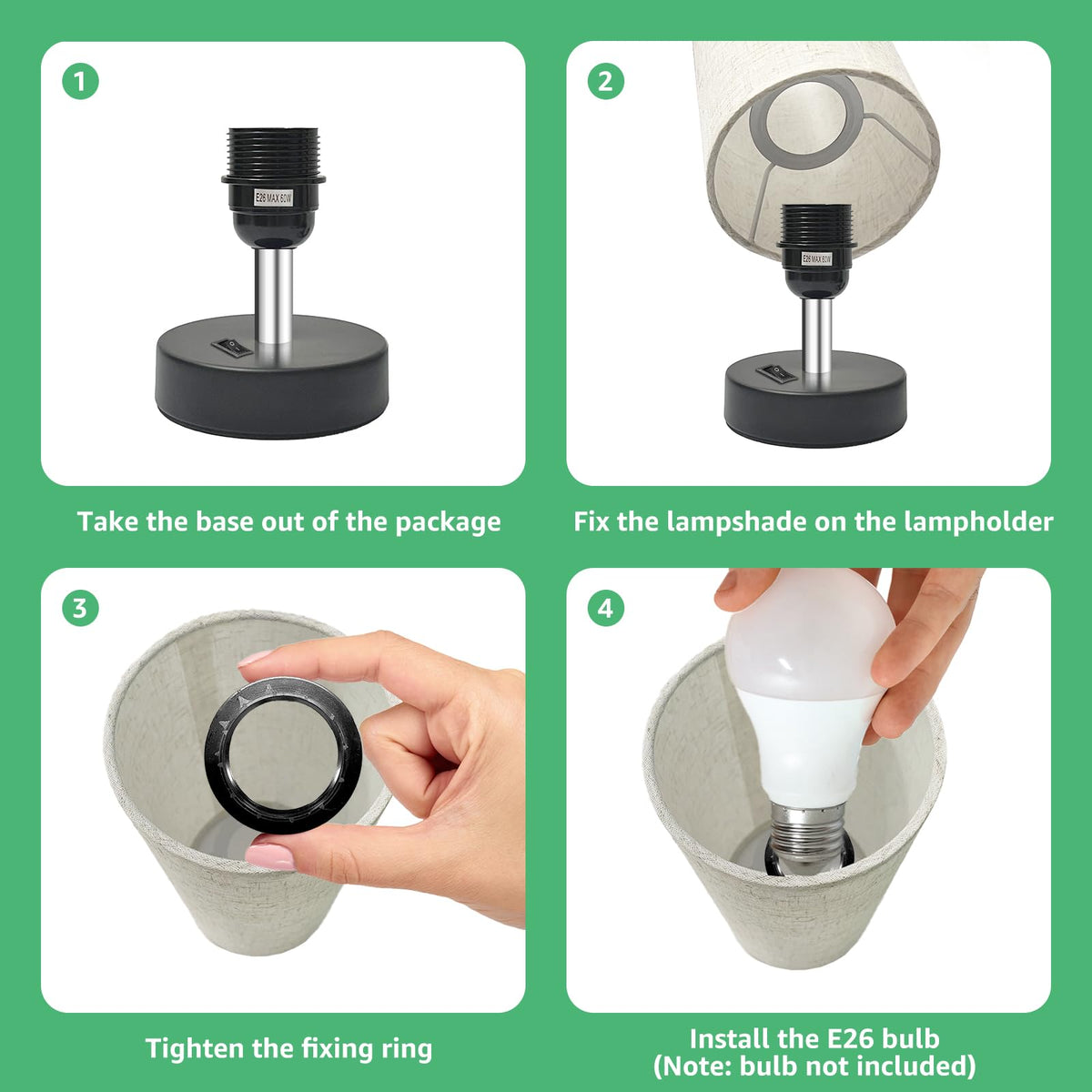 DEGNJU packaging and quick setup instructions for a two-lamp kit