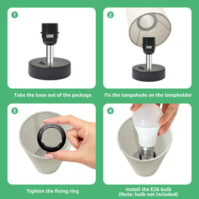 DEGNJU packaging and quick setup instructions for a two-lamp kit