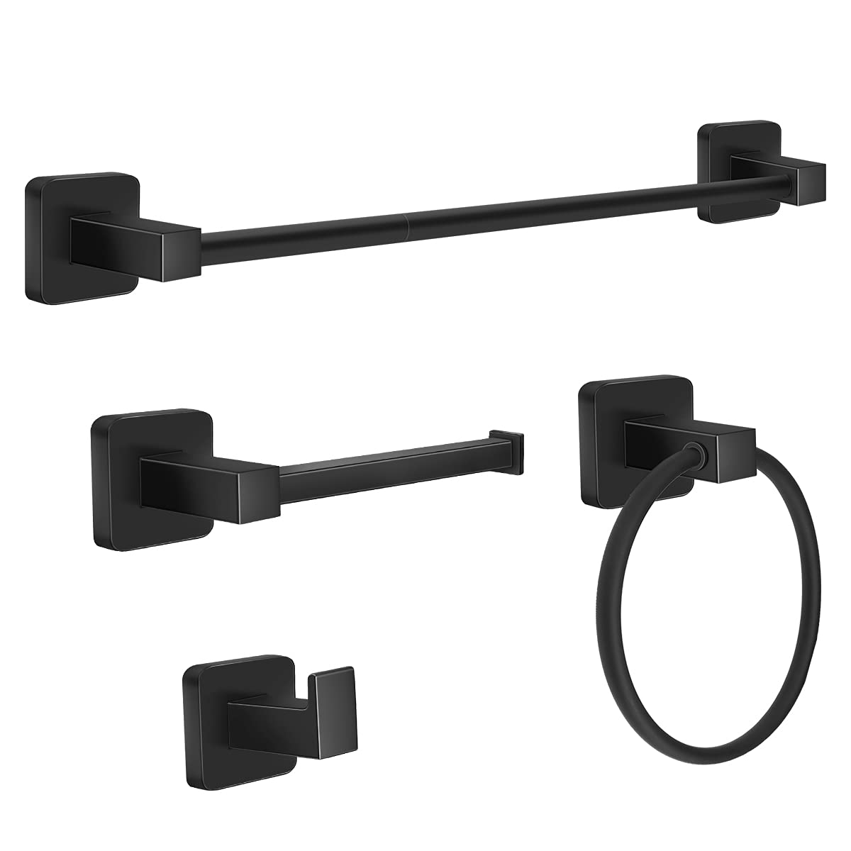 DEGULAS 24-inch towel bar in matte black for sturdy bathroom organization.