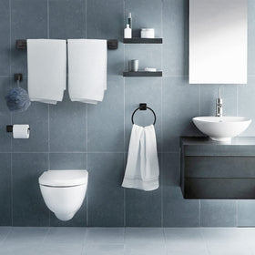 DEGULAS modern bathroom scene showing cohesive set and storage
