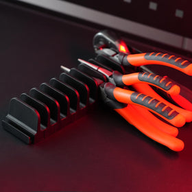 DEHOYI 24pc magnetic plier organizer shows slot layout for quick access