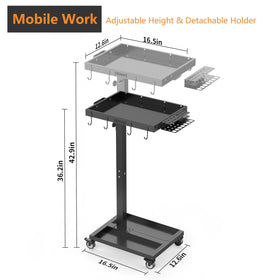 DEHOYI 360-degree swivel wheels provide smooth, agile movement around the workshop.