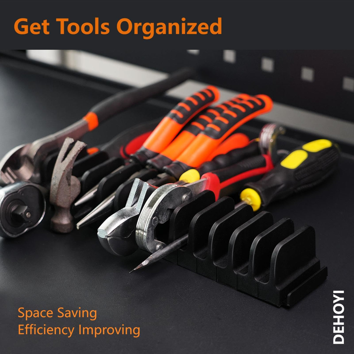 DEHOYI 0.47-inch slots hold small pliers and screwdrivers securely