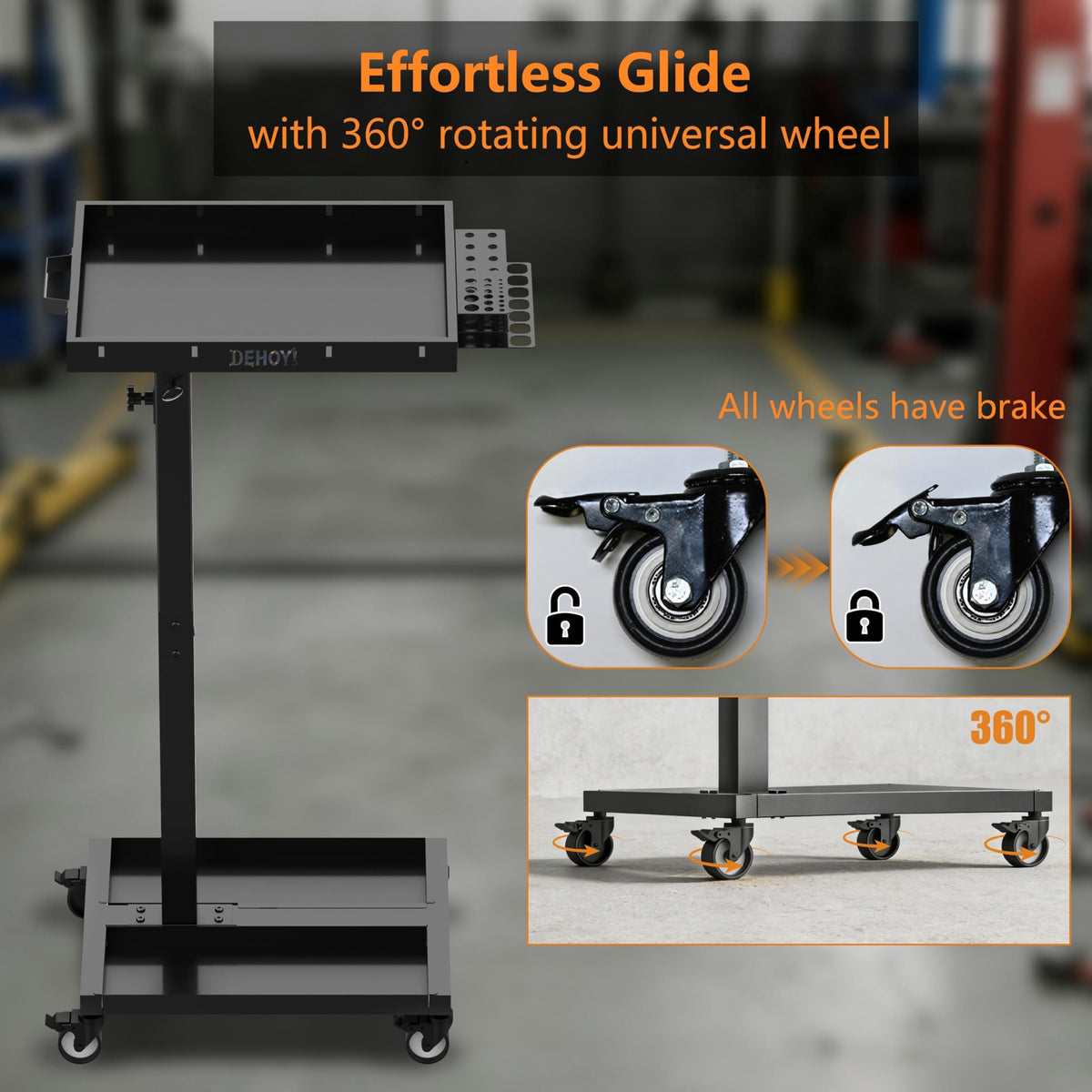 DEHOYI versatile work cart suits automotive, maintenance, and DIY tasks.