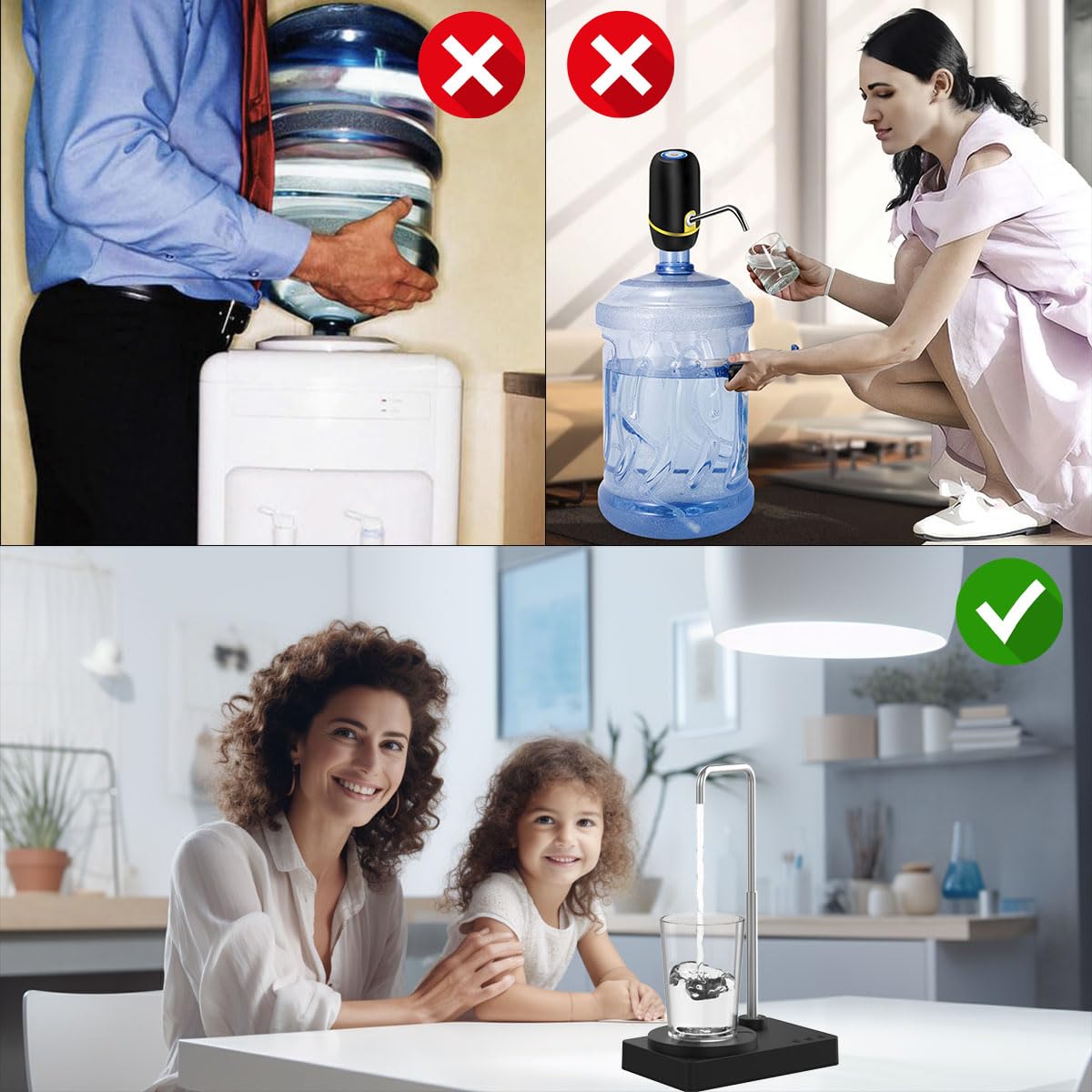 DeiryuRay Desk Water Dispenser in use with automatic dispense.