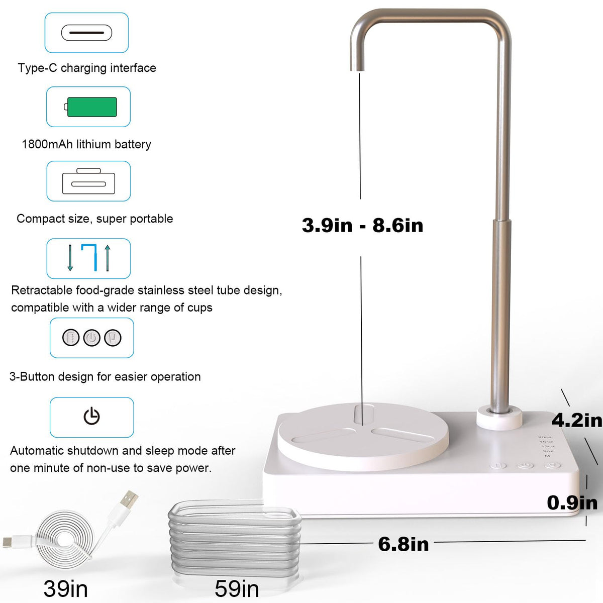 Expandable outlet adapts to tall cups with DeiryuRay.