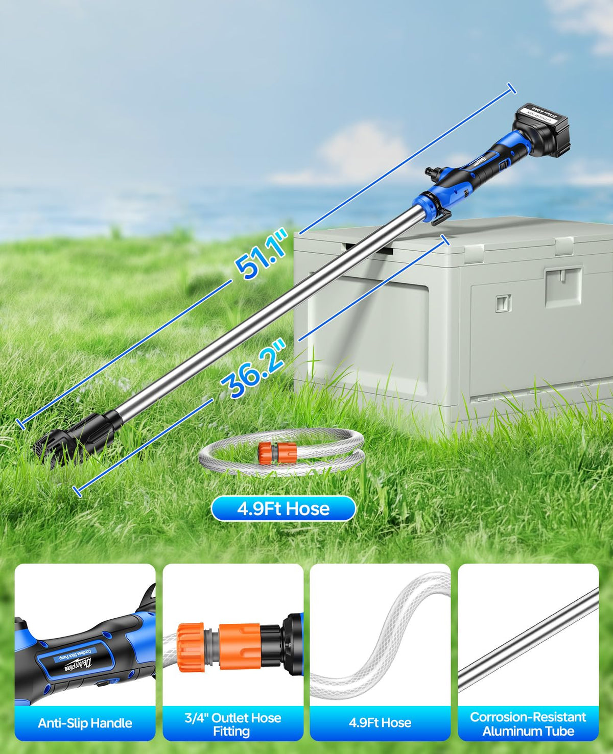 DEJUNPIOOL auto-shutoff protects motor during dry runs and blockages