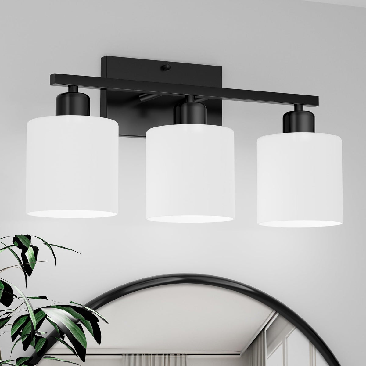 Dekang black bathroom light over mirror with three lights for a sleek vanity glow
